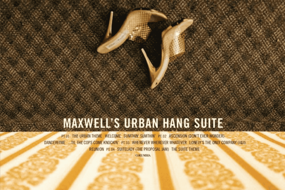 Image of Maxwell’s Urban Hang Suite album cover featuring a Manolo Blahnik heels shoe