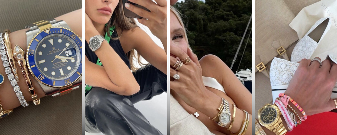 A collage of Rolexes styled in various ways 