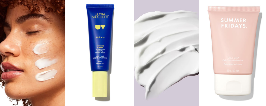 A collage of various moisturisers
