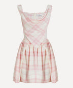 Sunday Pink and Ivory Check Mini Dress