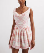 Sunday Pink and Ivory Check Mini Dress