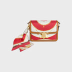 Céline Teen Triomphe Bag in Silk and Natural Calfskin – Red/Off White