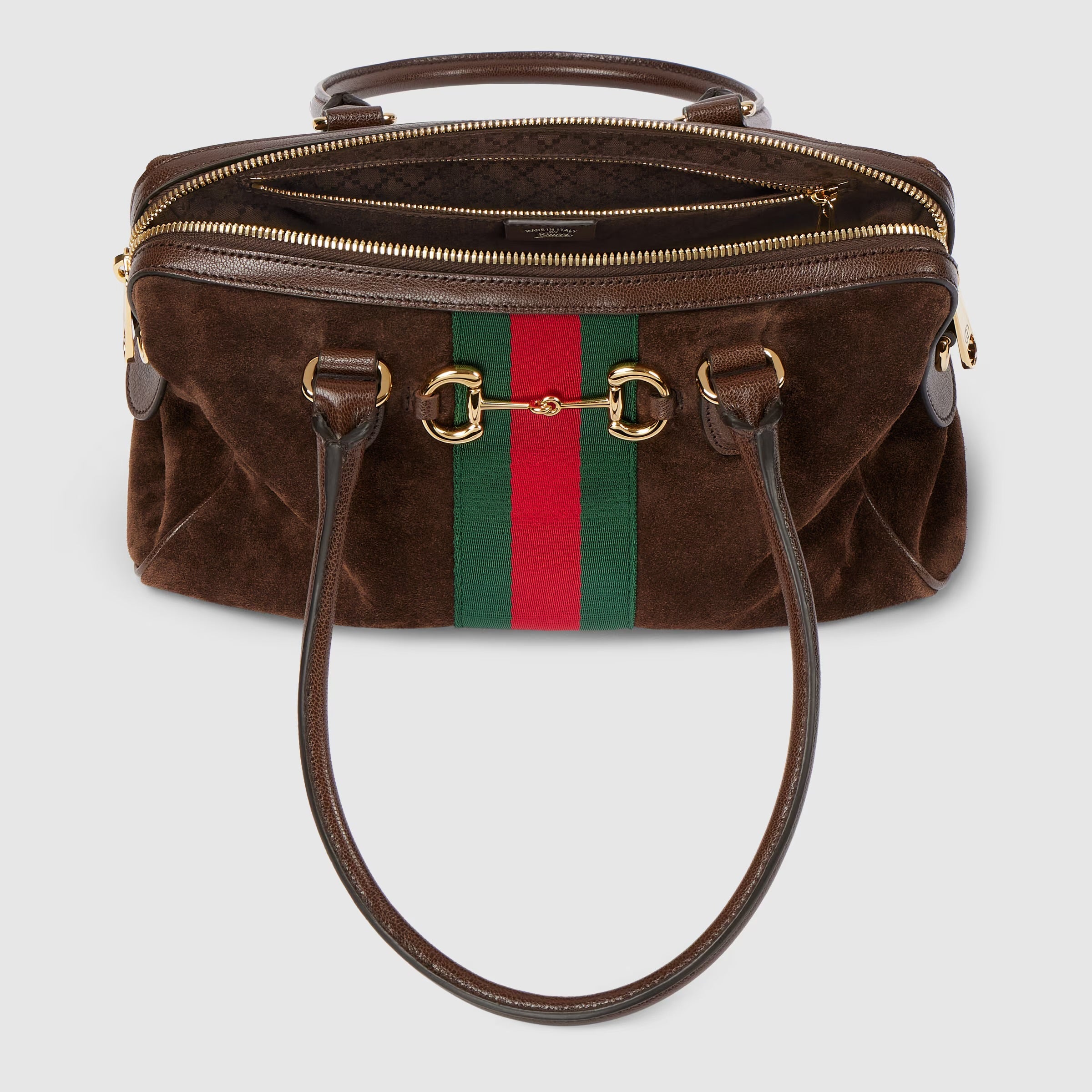 Borsetto Medium Boston Bag in Suede