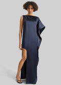Bevza Asymmetric Maxi Dress - Dark Ink Navy