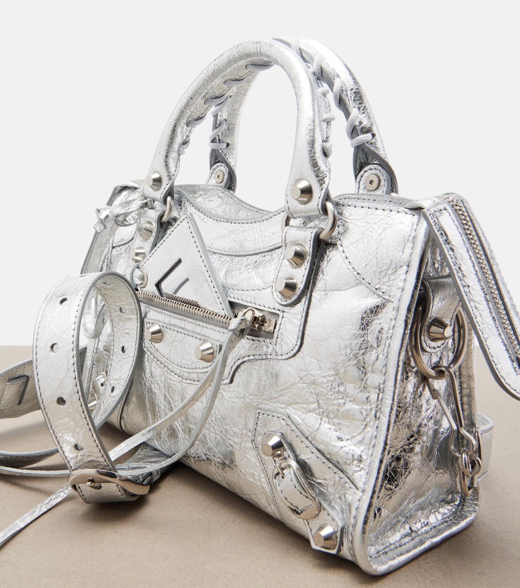 Balenciaga Le City Small Leather Tote Bag – Silver