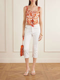 Dolce & Gabbana Mid-Rise Straight-Leg Capri Pants in White
