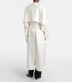 Belted Double-Breasted Satin Trench Coat