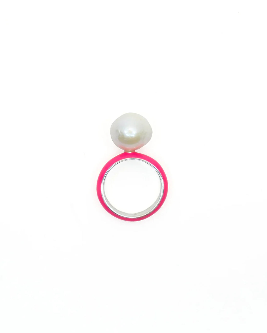 Neon Enamel Baroque Pearl Ring in 9.25 Sterling Silver