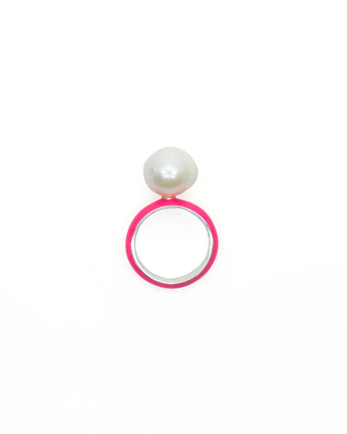 Neon Enamel Baroque Pearl Ring in 9.25 Sterling Silver