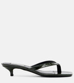 Toteme Croc-Effect Leather Thong Sandals – Green