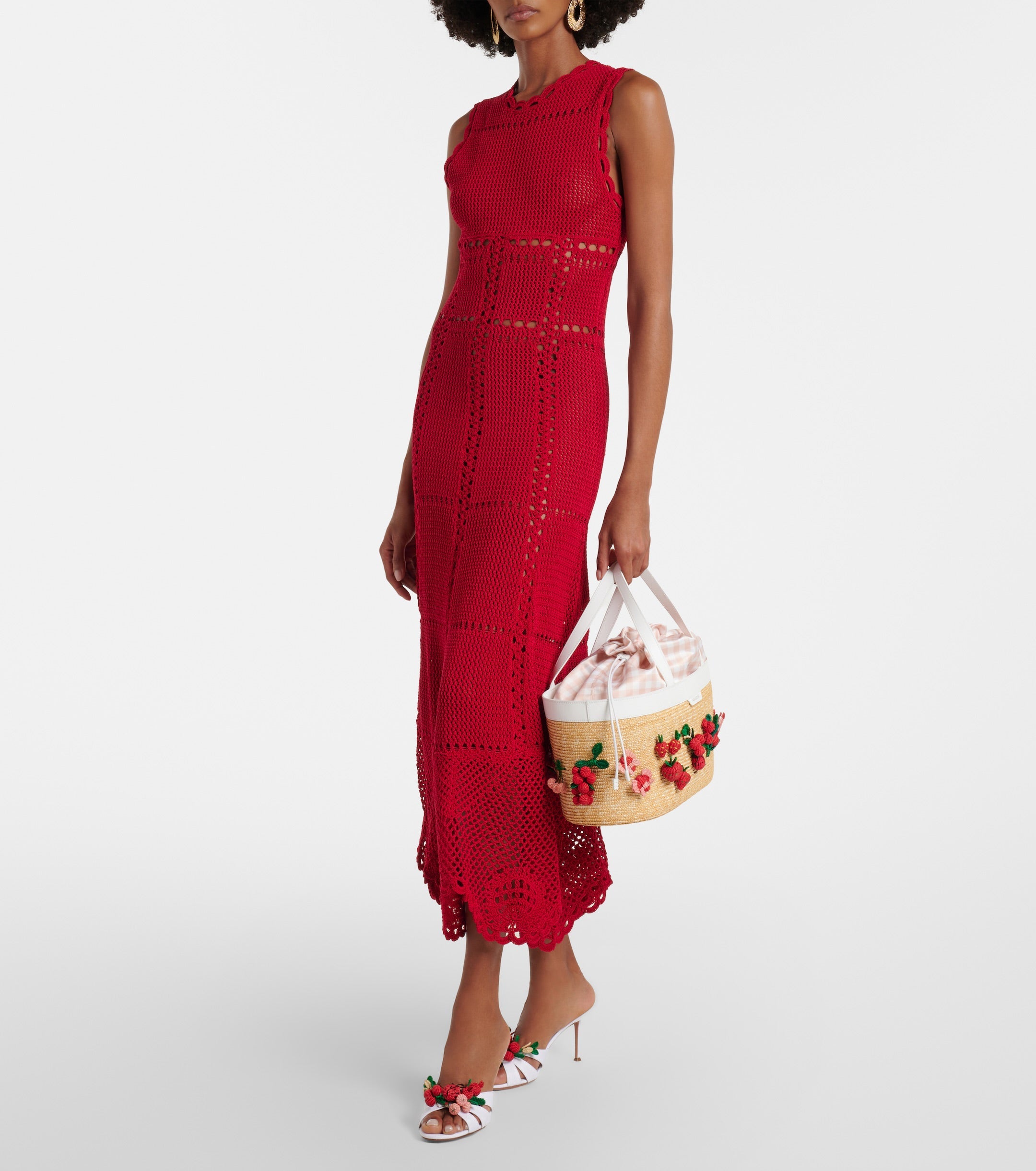 Aquazzura Botanica Medium Raffia Tote Bag