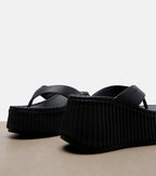 Chloé Nama Leather Platform Thong Sandals – Black