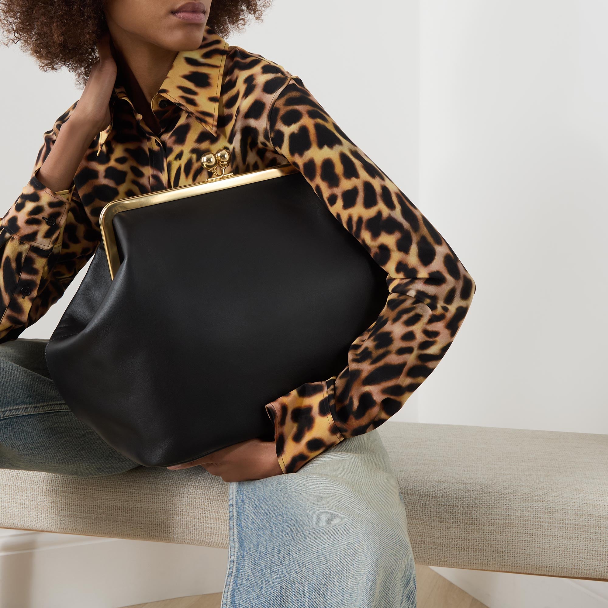 Coach Kisslock Large Frame Bag in Black