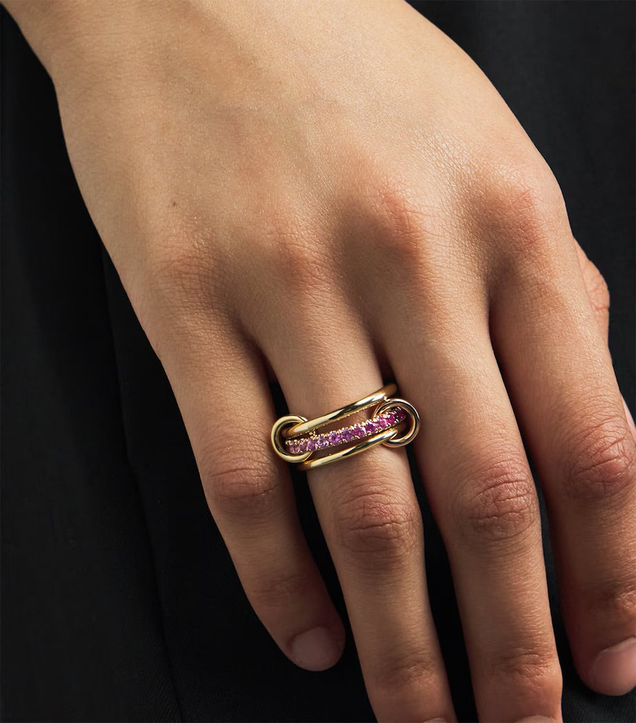 Spinelli Kilcollin Mixed Gold and Sapphire Petunia Ring