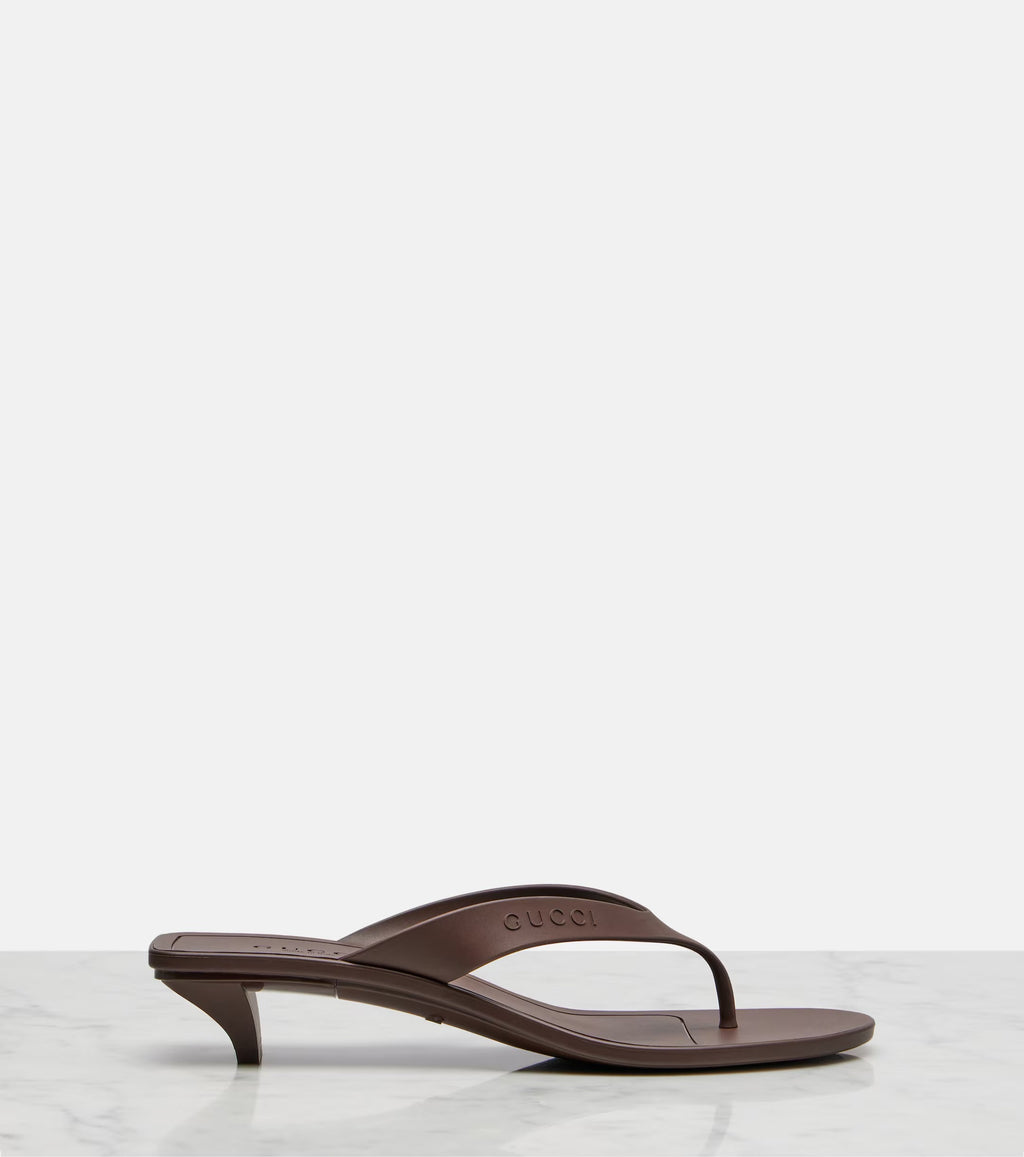 Gucci Vittoria Thong Sandals – Brown