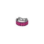 Culture Ear Cuff With Man Made Rubies In Premium Black Rhodium