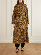 Alaïa Belted Leopard-Print Ocelot Taffeta Trench Coat