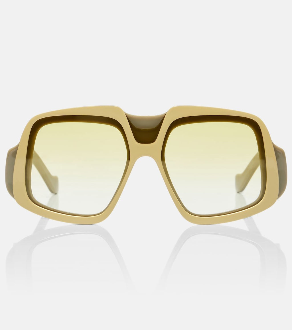 Anagram Oversized Square Sunglasses — Yellow