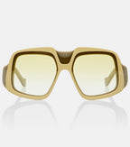 Anagram Oversized Square Sunglasses — Yellow