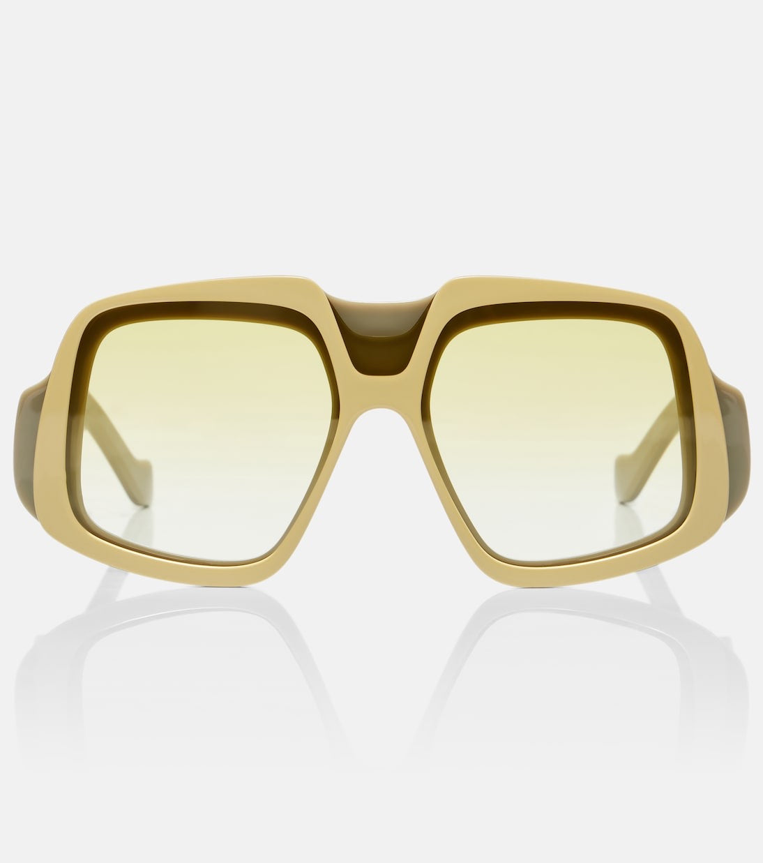 Anagram Oversized Square Sunglasses — Yellow