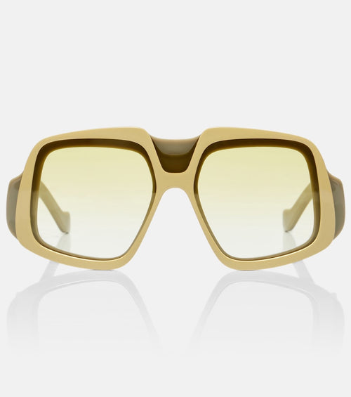 Anagram Oversized Square Sunglasses — Yellow