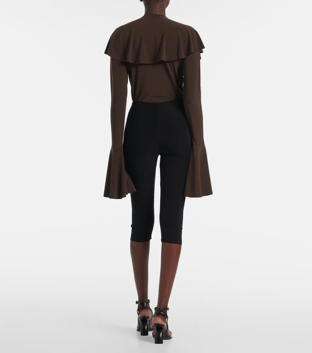 Norma Kamali Capri High-Rise Leggings in Black
