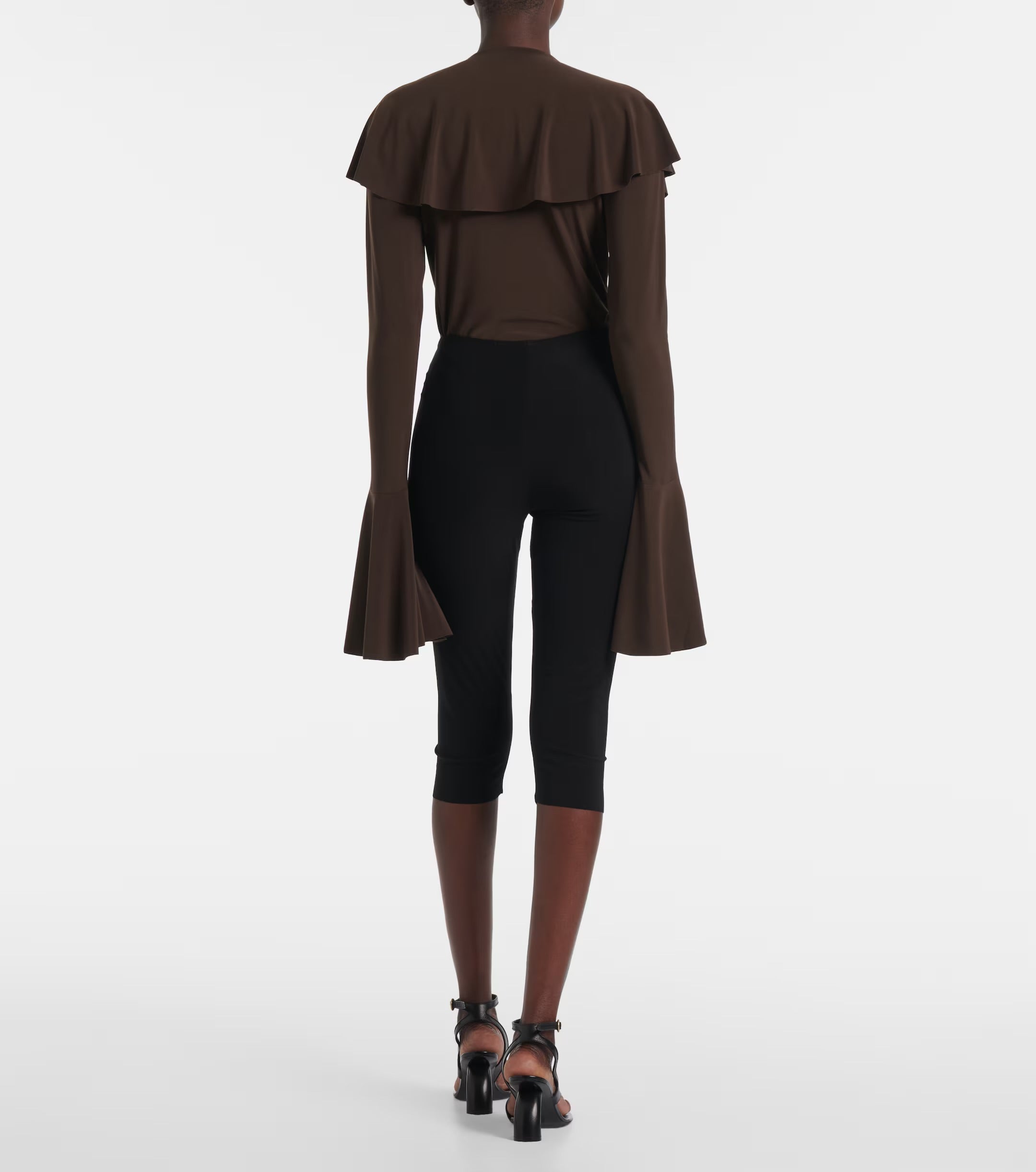 Norma Kamali Capri High-Rise Leggings in Black