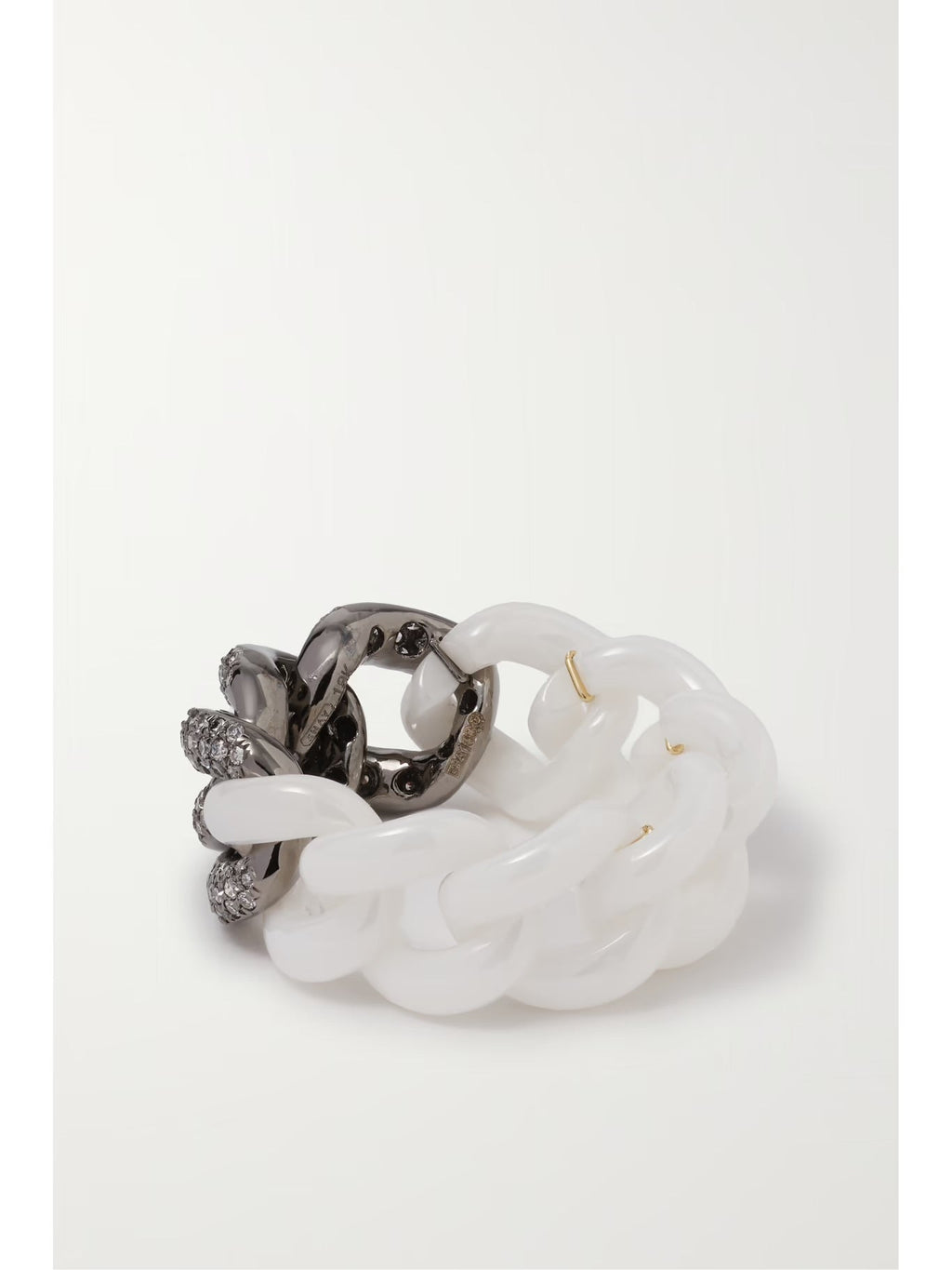 Ceramic, Blackened Gold and Diamond Ring, 18K Gold