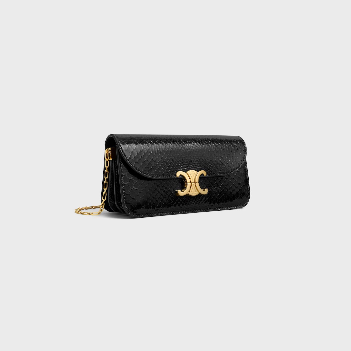 Céline Small Chain Triomphe in Python – Black