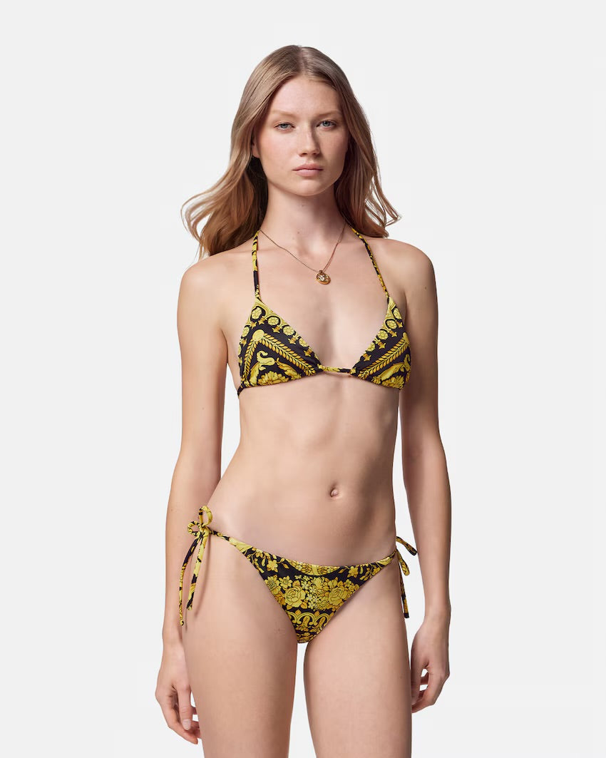 Versace Printed Nylon-Blend Bikini Top