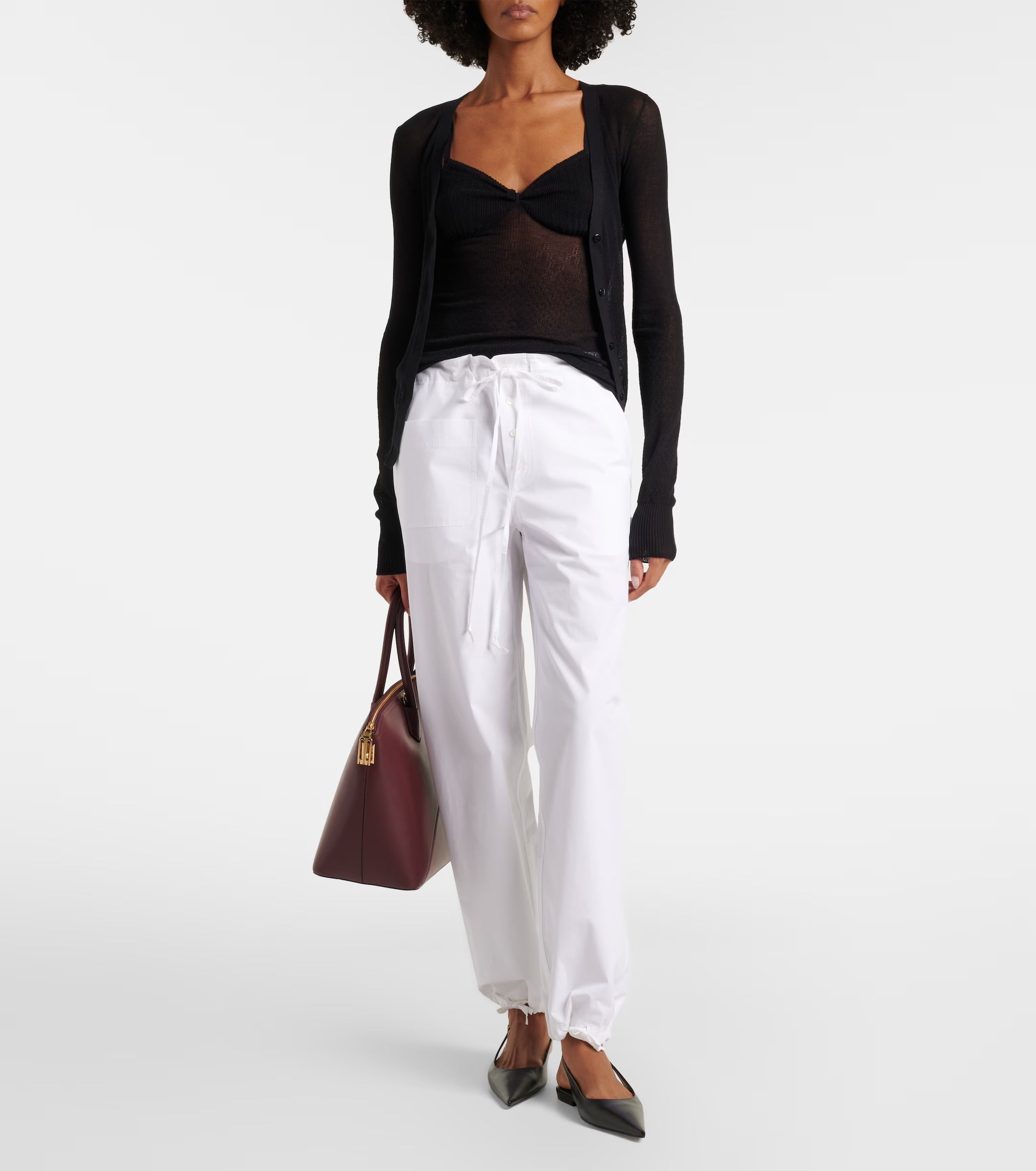 Victoria Beckham Leather Slingback Flats