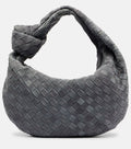 Bottega Veneta Jodie Small Intrecciato Suede Tote – Grey