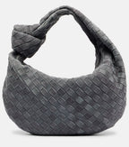 Bottega Veneta Jodie Small Intrecciato Suede Tote – Grey