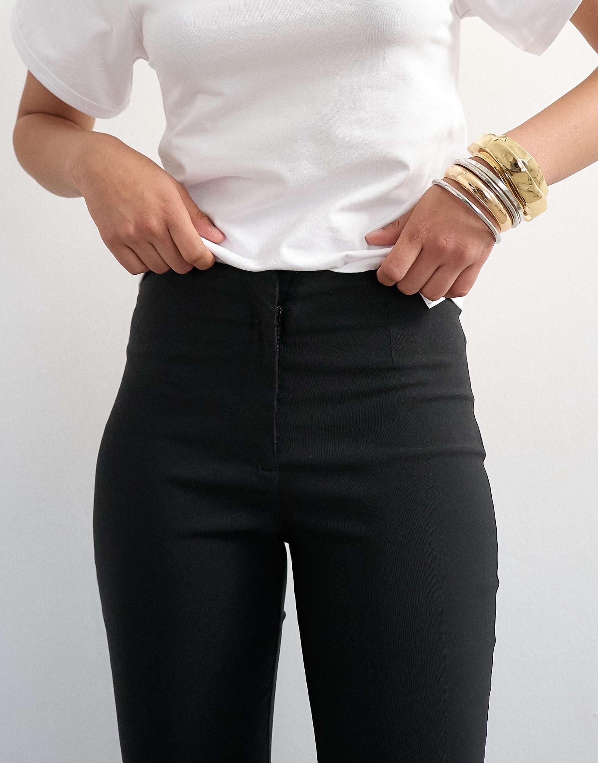 Topshop Tailored Capri Trousers in Black