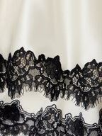 DÔEN Giulietta Lace-Trimmed Silk-Charmeuse Mini Skirt