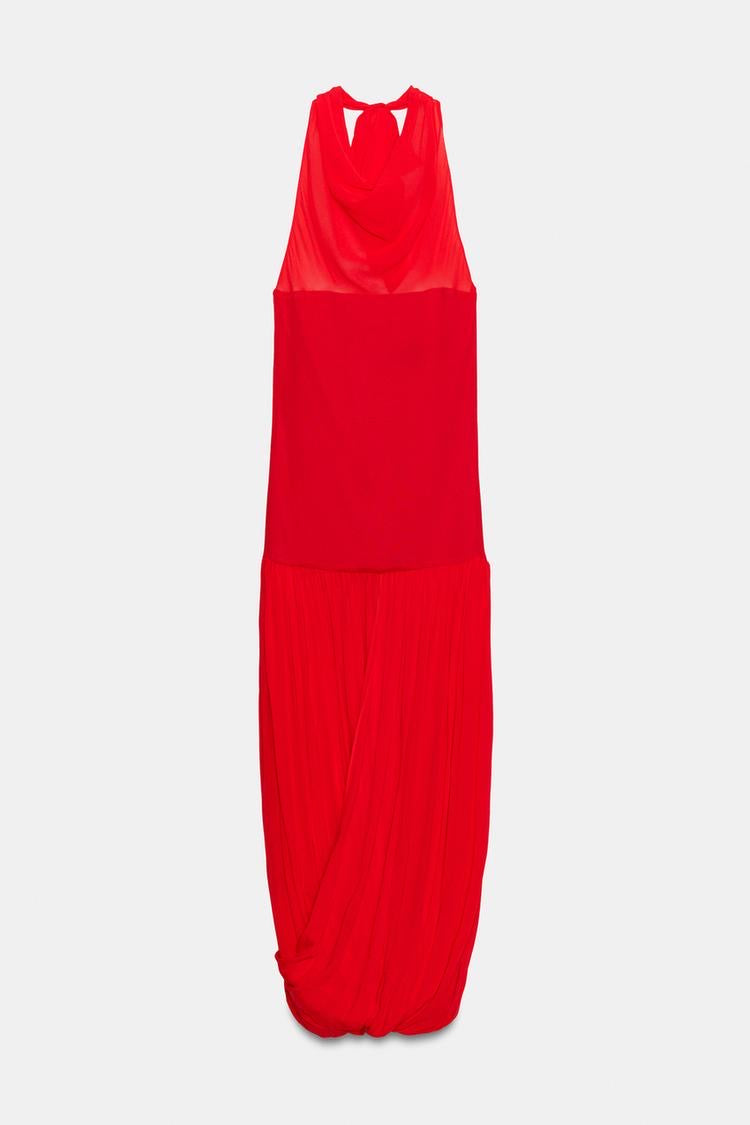 Combined Voluminous Halter Dress