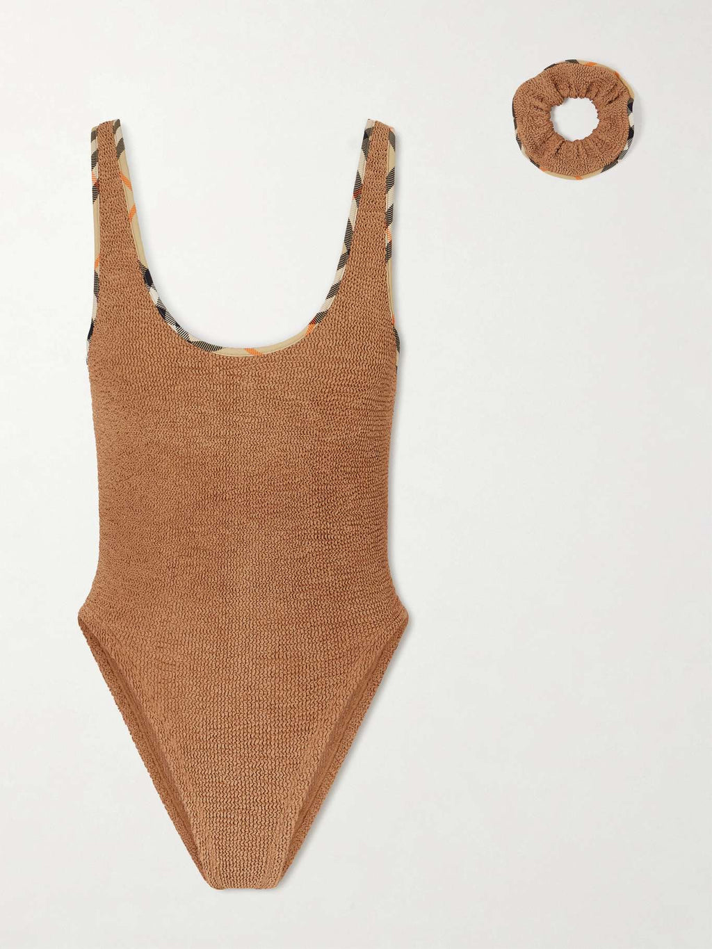 Burberry + Hunza G Faye Checked Original Crinkle™ Swimsuit