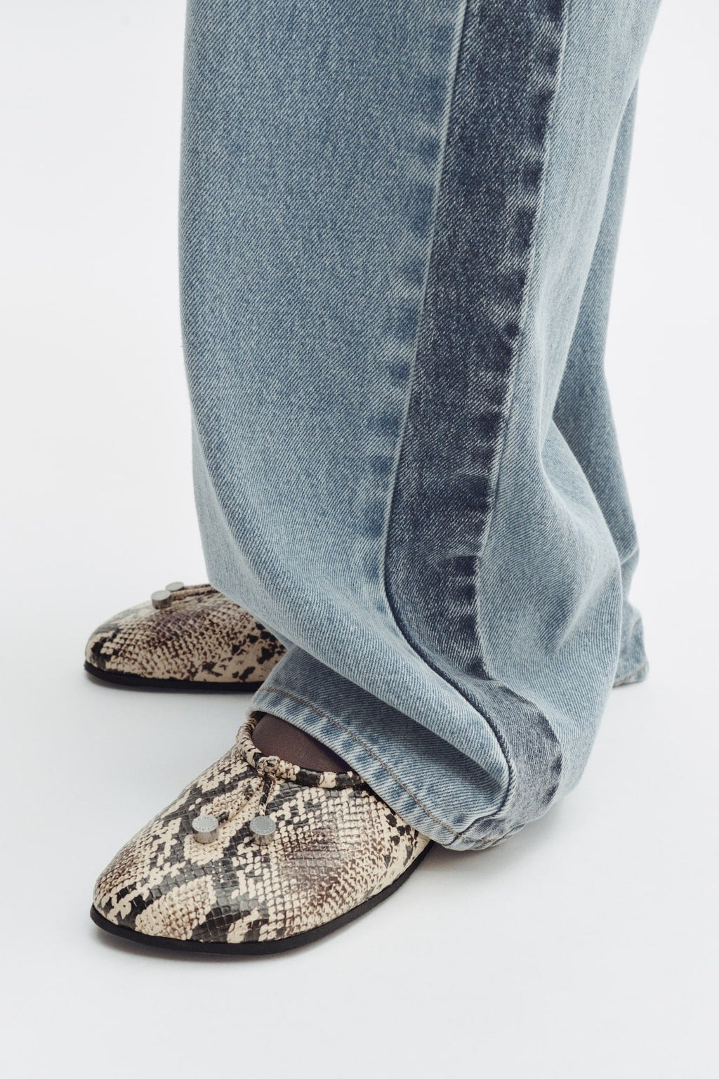 Stella McCartney x H&M Snakeskin-Print Ballet Flats