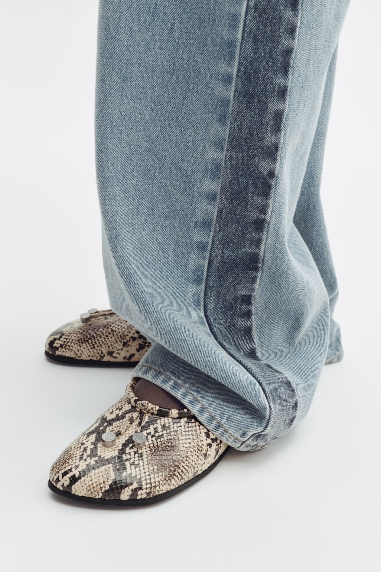 Stella McCartney x H&M Snakeskin-Print Ballet Flats