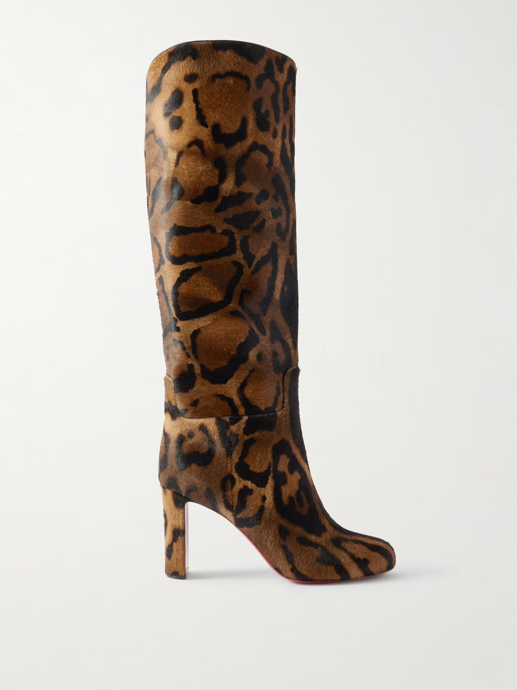 Christian Louboutin Lou Botta 65 Leopard-Print Calf Hair Knee Boots
