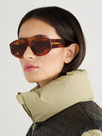 Bottega Veneta Aviator Tortoiseshell Sunglasses
