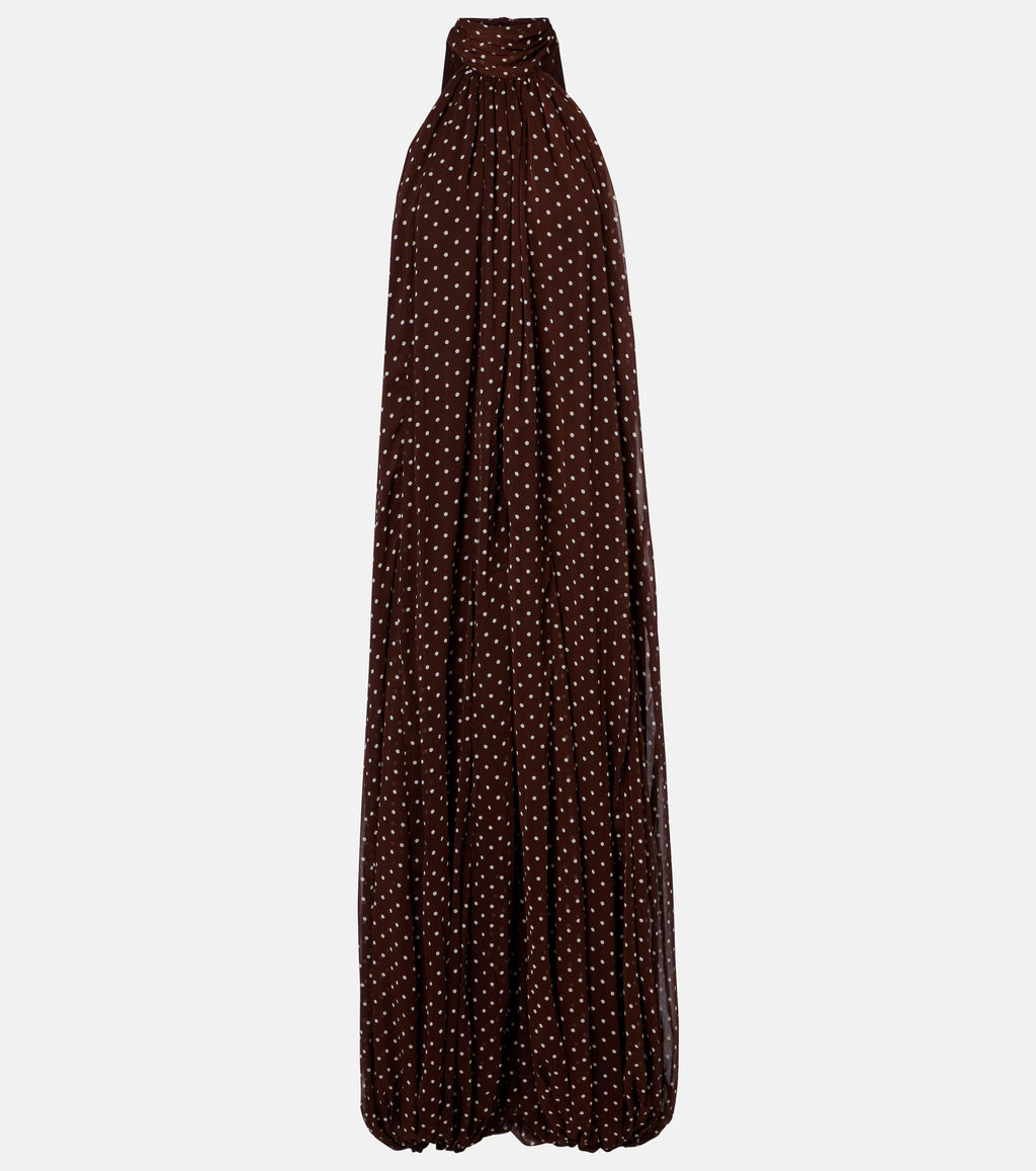 Rotate Polka-Dot Chiffon Halterneck Jumpsuit