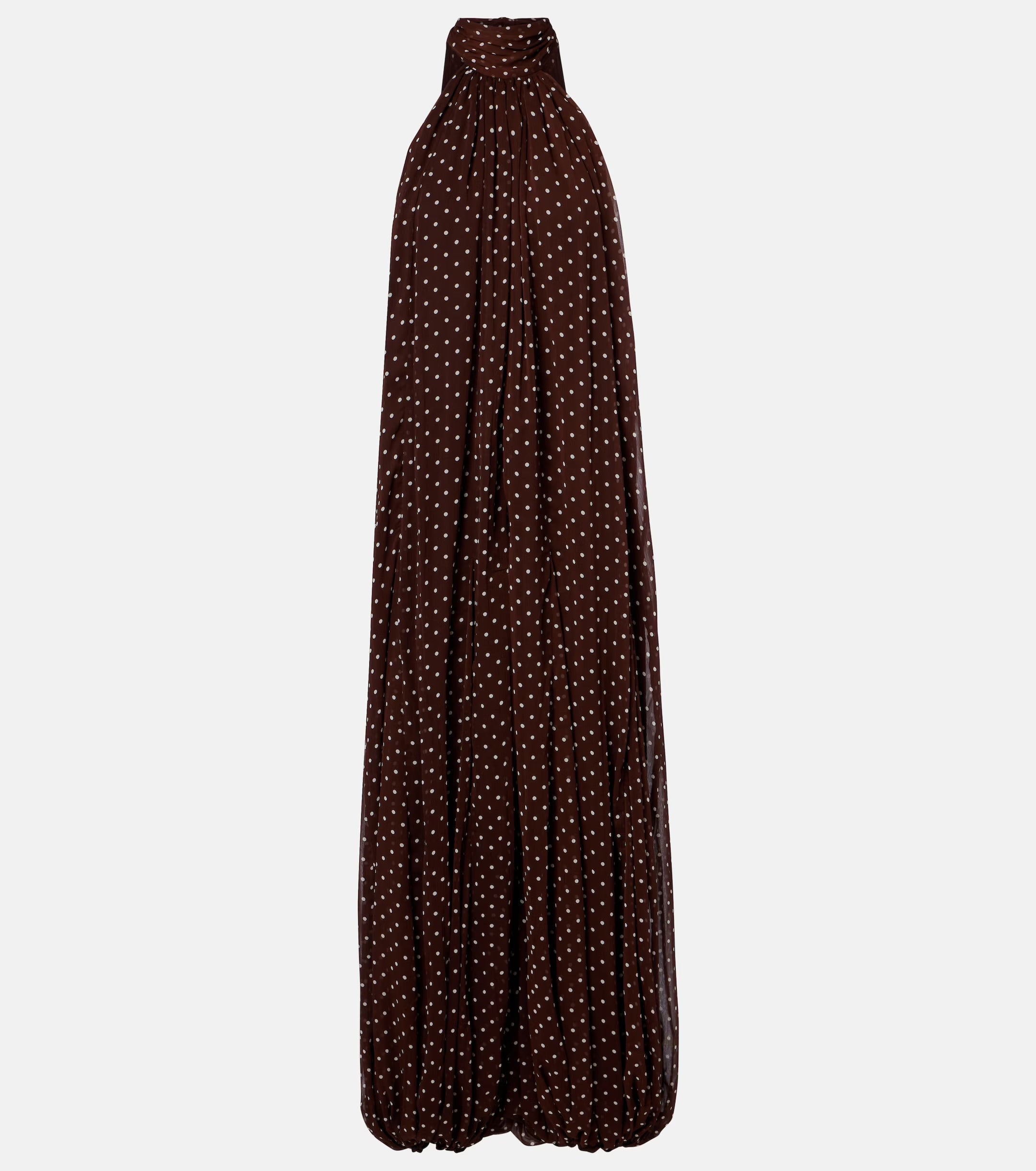 Rotate Polka-Dot Chiffon Halterneck Jumpsuit