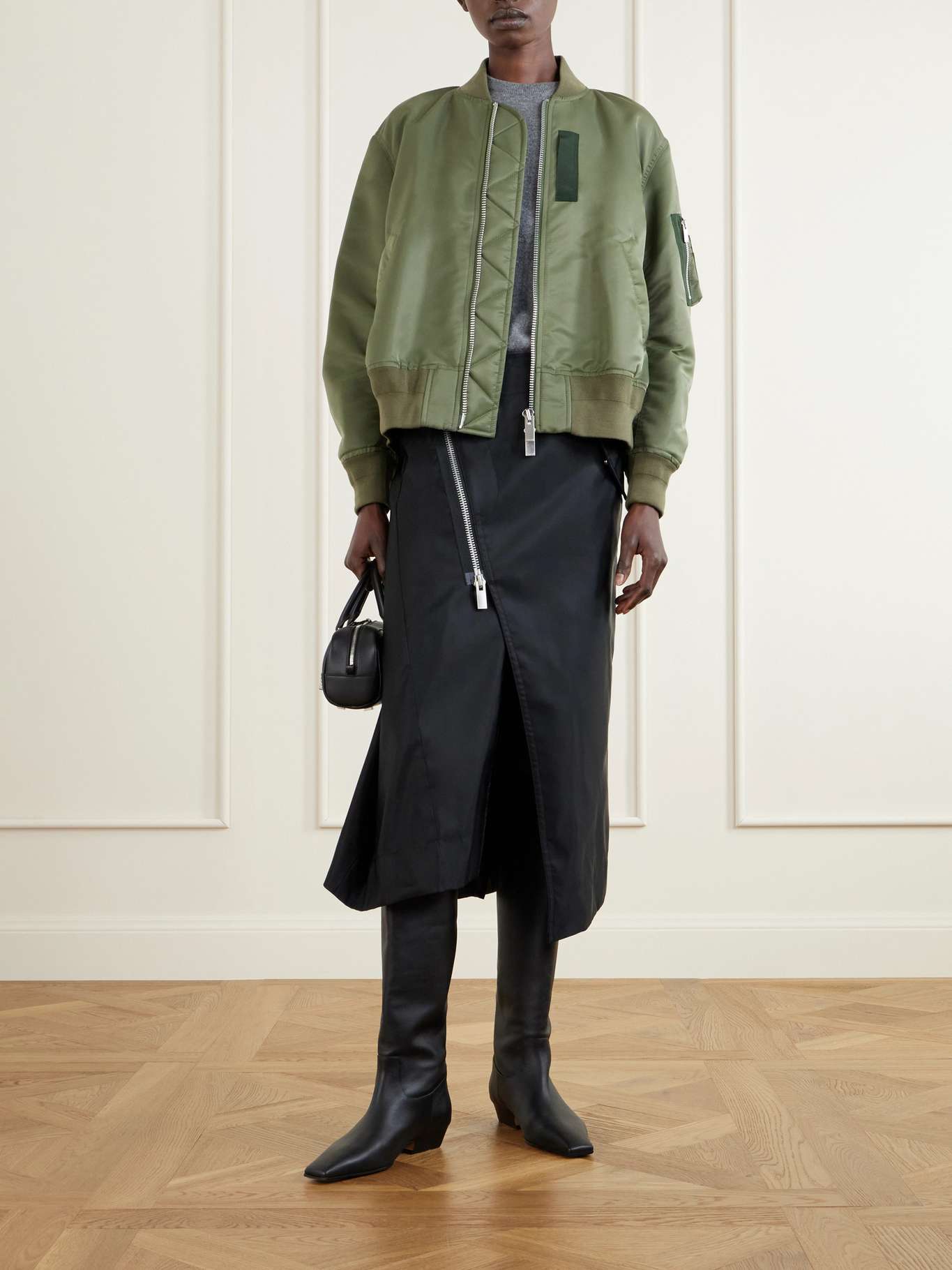 Sacai Pleated Padded Shell Bomber Jacket