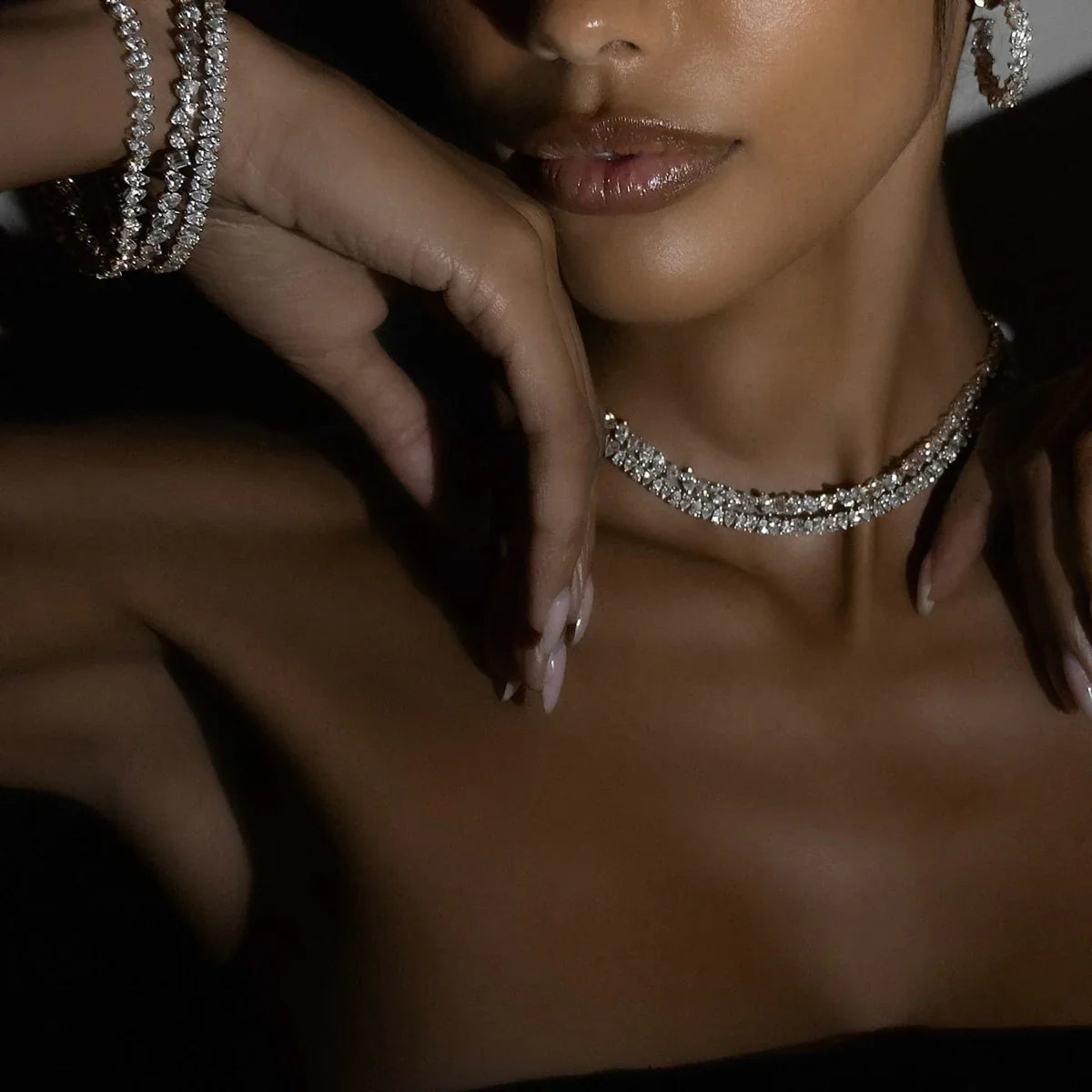 18K Prong-Set Fancy Diana Diamond Tennis Necklace