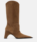 Coperni Cowboy Suede Knee-High Boots - Brown