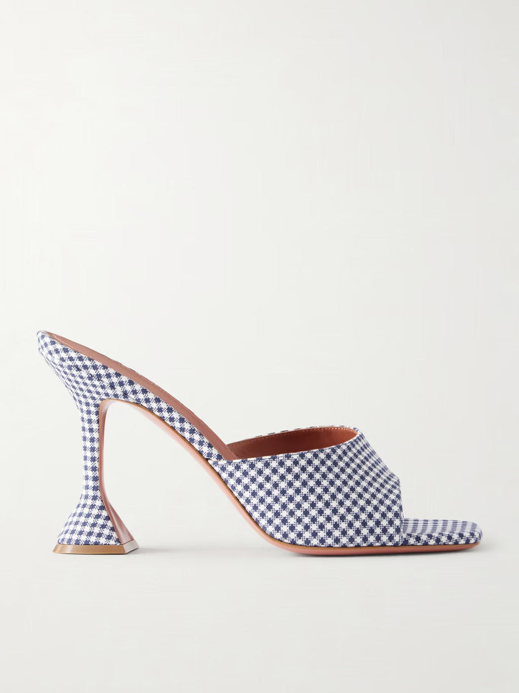 Amina Muaddi – Lupita 95 Gingham Woven Mules