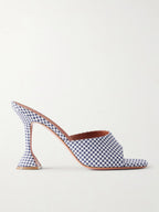 Amina Muaddi – Lupita 95 Gingham Woven Mules