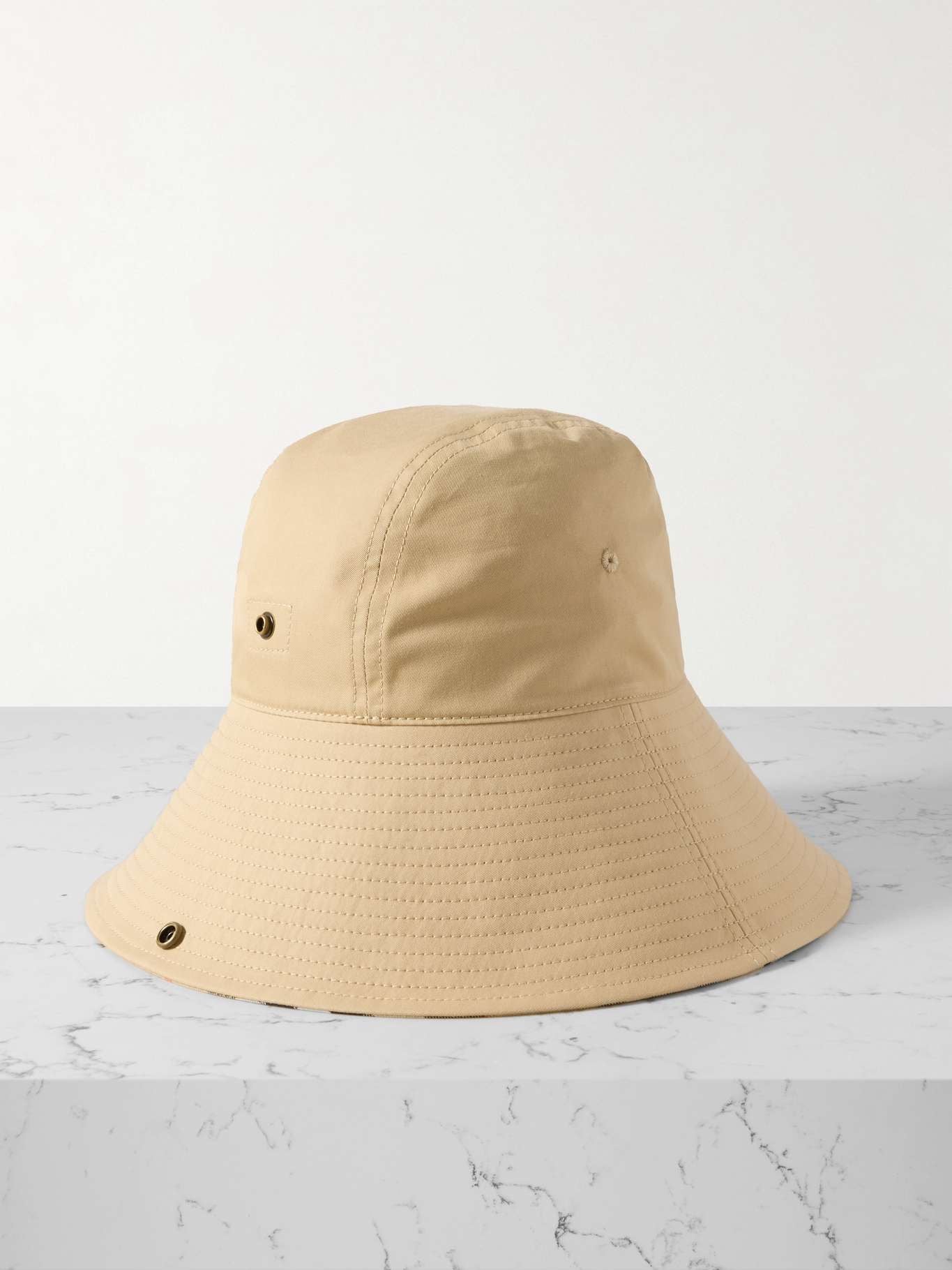 Burberry Cotton-Gabardine Bucket Hat — Beige