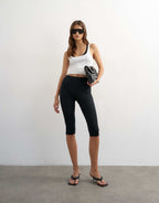 Topshop Jersey Capri Leggings in Black